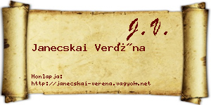 Janecskai Veréna névjegykártya